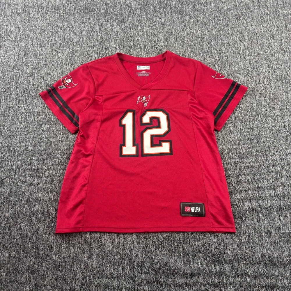 Tampa Bay Buccaneers Tom Brady 12 Jersey NFL Team Apparel Red Women Large